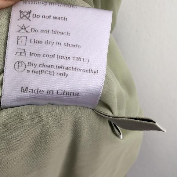 J.ING Womens Mini Dress Size M Green Pastel Sheer Cinched Cocktail Date Night - Picture 6 of 8